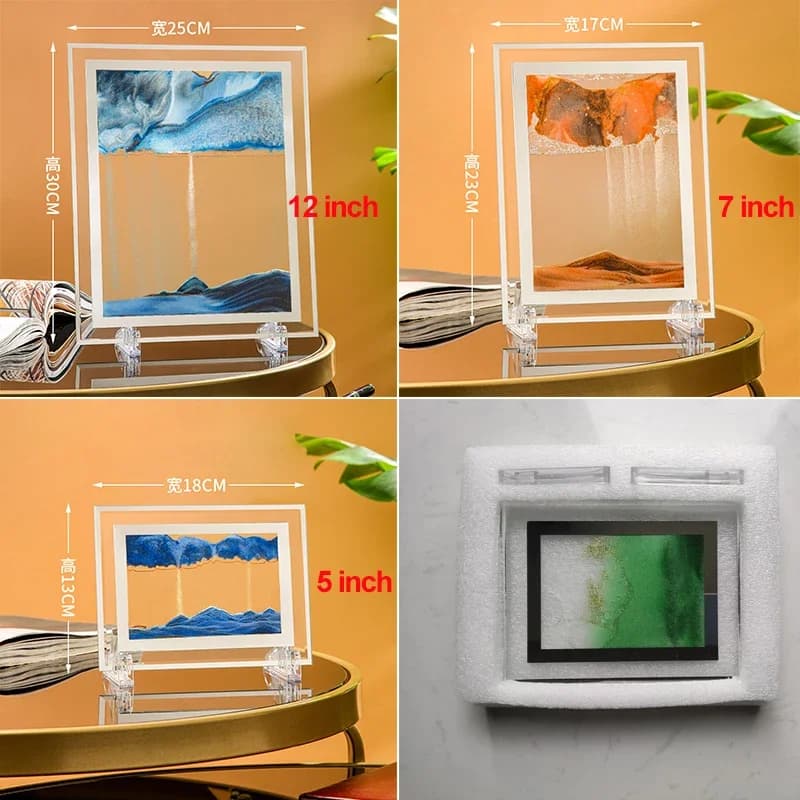 3D ruchomy piasek. Płynna klepsydra.