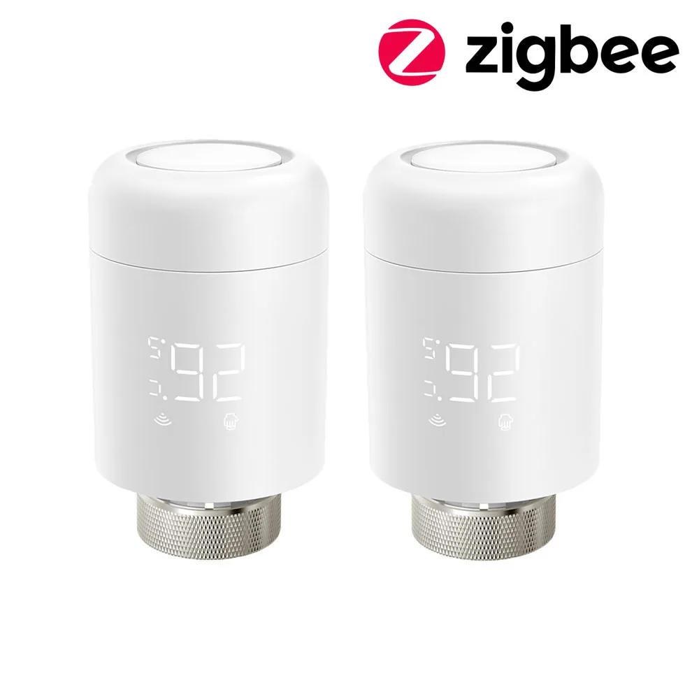 AVATTO Tuya 1-6PCS Zigbee TRV Radiator Actuator Valve Thermostatic Radiator Valve Temperature Controller For Alexa Google Home